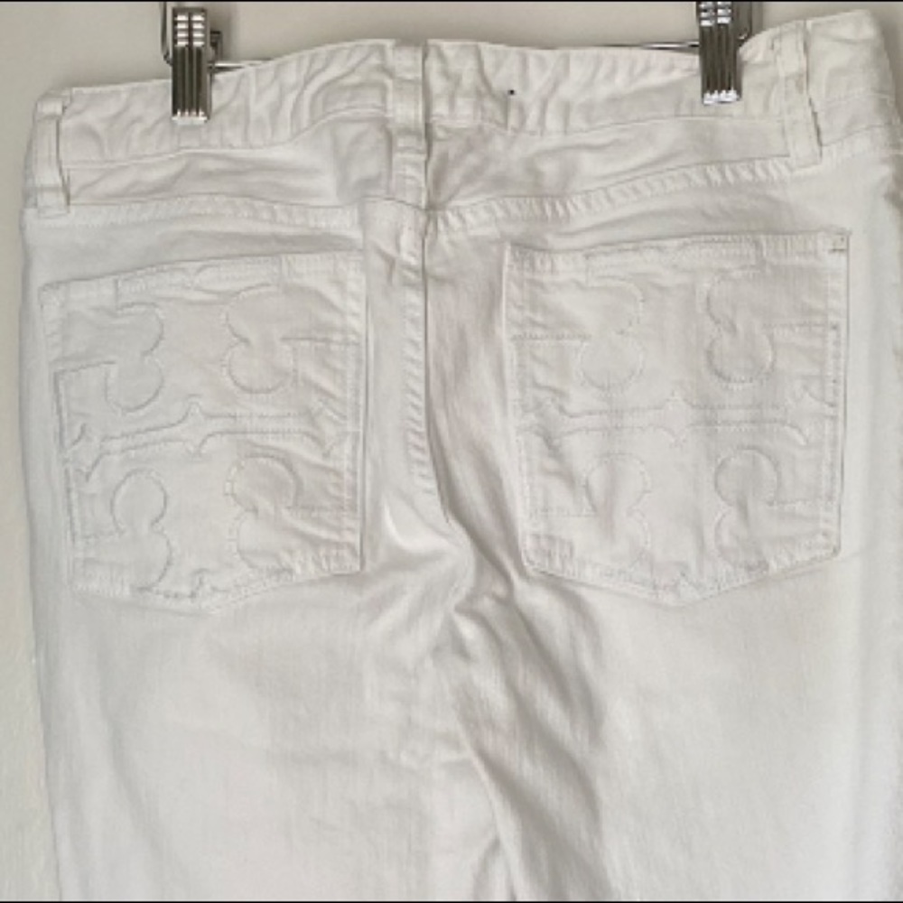 𝅺Tory Burch White Denim Jeans Women’s Size 30 Super Skinny Jeans - Picture 2 of 10